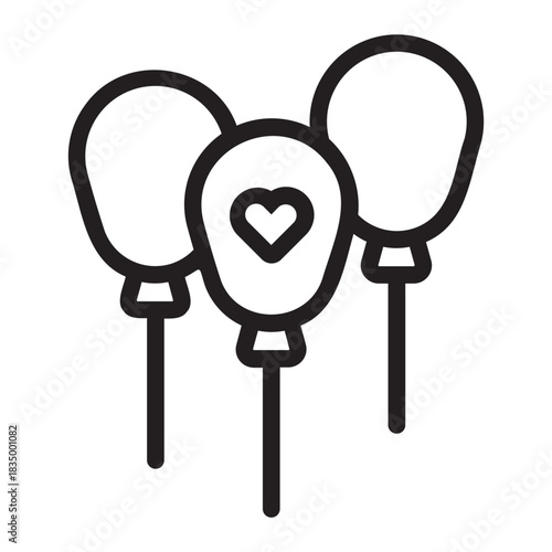balloon line icon