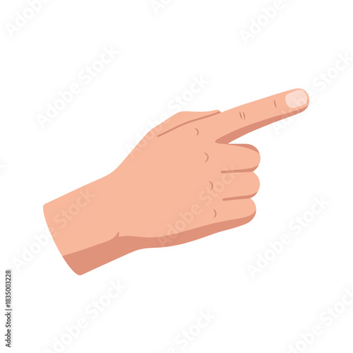 Confident hand pointing right, signaling direction and decision for success