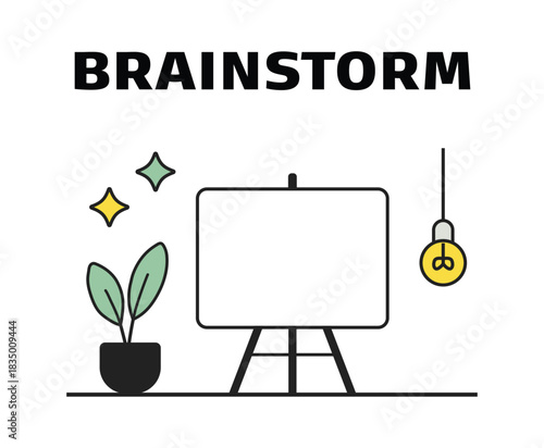 Brainstorm session whiteboard poster