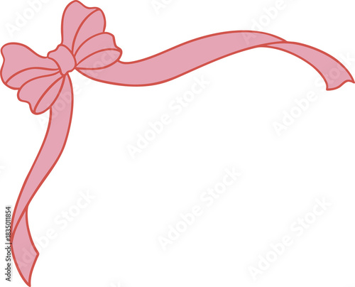 Christmas pink decorative bow illustration design