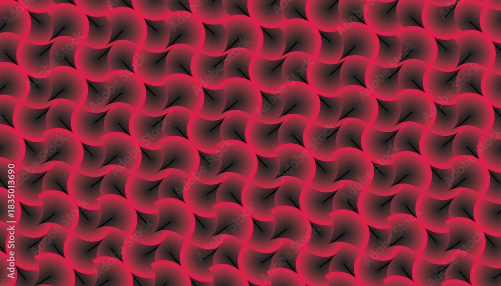 Obraz premium Red and black circular swirl pattern background with seamless abstract gradient texture