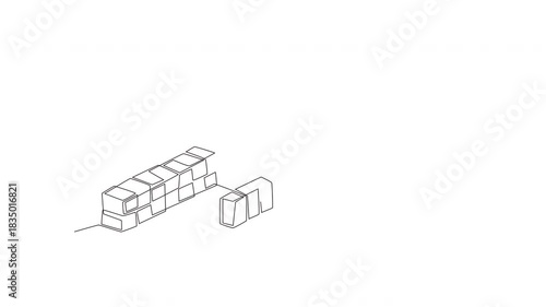 Animated hands playing majiang. Majiang in china concept one-line drawing