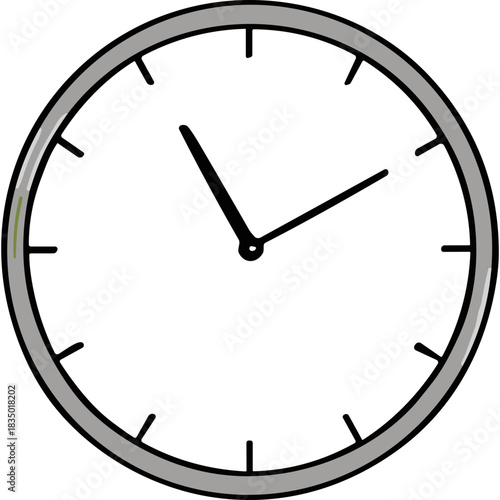 Modern Black Clock Face With Silver Rim And White Hands Showing Approximate Time With Subtle Green Edge Detail Against A Dark Background