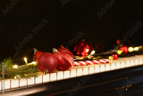 Christmas ornaments, fir br...