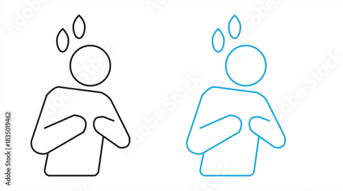 heart attack icon outline simple illustration, vector