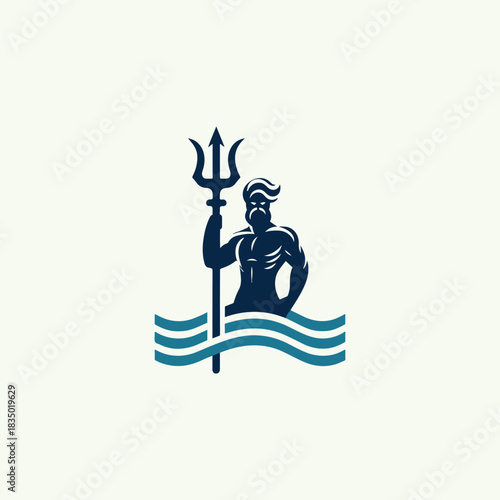 Poseidon God of the Sea Logo