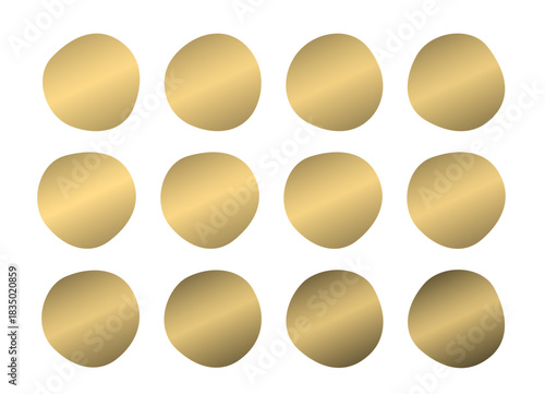 有機的シェイプのゴールドステッカー　sticker