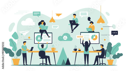 Diverse Team Collaborating on Business Projects in a Modern Office Environment.