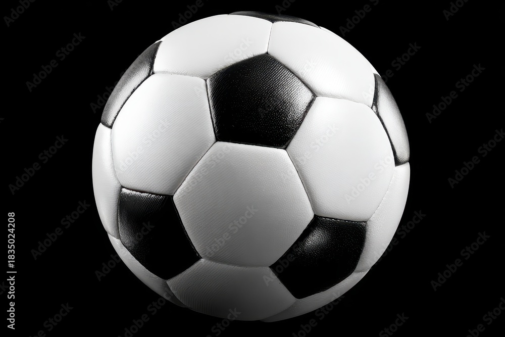 Fototapeta premium High resolution photo of a classic soccer ball on a transparent background showcasing detailed stitching and panel design for sports enthusiasts and designers