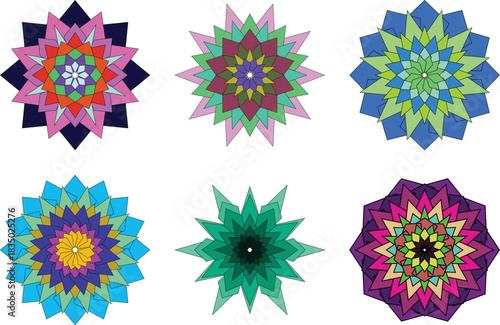 Creative mandala art in a symmetrical designfilled presentation with geometrical flair