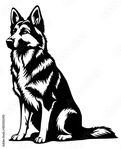 german shepherd vector icon 