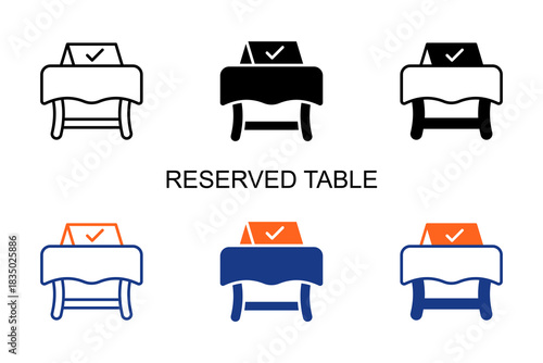 Reserved Table Icon Multi Style Vector Illustration
