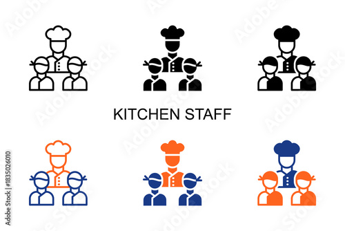 Kitchen Staff Icon Multi Style Vector Illustration