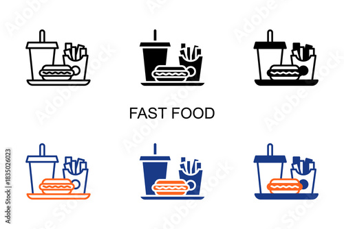 Fast Food Icon Multi Style Vector Illustration