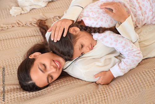 Embracing mother with her l...