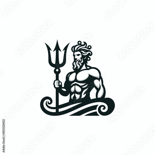 Poseidon God of the Sea Logo