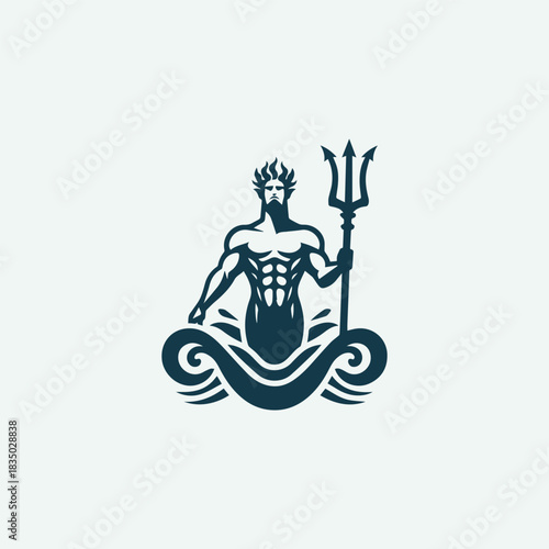 Poseidon God of the Sea Logo