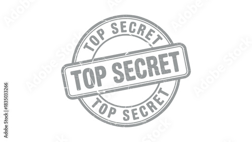 Official top secret stamp symbol for confidential information and classified documents