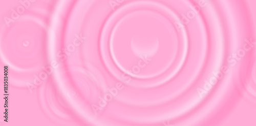 Pink milk ripple with creamy splash and swirl effect on top view advertisement. Strawberry yogurt cream drop impact with 3d wave for cosmetic dairy background on beauty surface. Yoghurt pattern