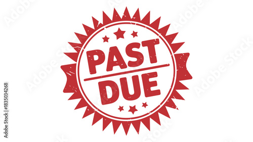 Red stamp graphic with the words past due in bold letters