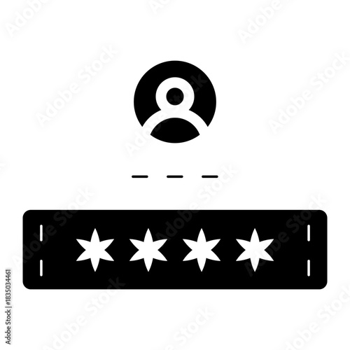 user profile password glyph icon