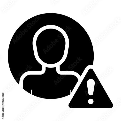 user account warning problem glyph icon