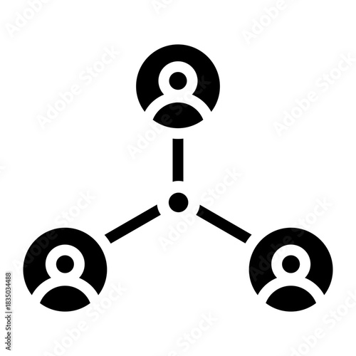 user social network glyph icon