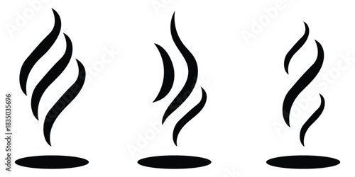 Smoke steam silhouette icon illustration isolated on white background