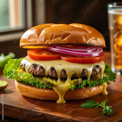 Melted cheese burger