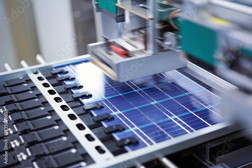 Solar Panel Manufacturing with Automated Assembly Line and Robot