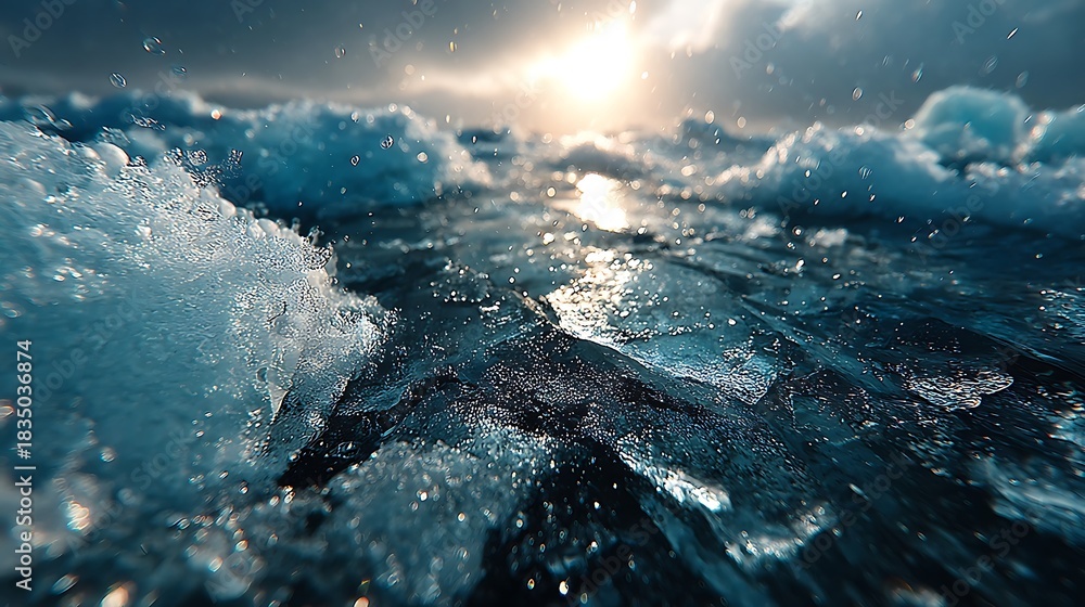 Obraz premium Detailed frozen ice surface texture illustrator