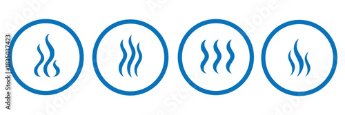 Smoke steam silhouette icon illustration isolated on white background