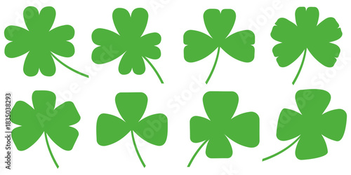 Clover leaf illustration in flat style. Clover leaf vector design symbolizes trust, hope, love, and good luck.	
