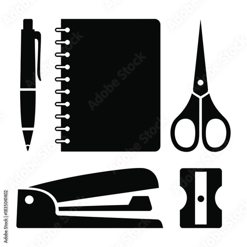 vector set of office tools