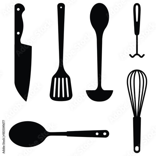 set of kitchen utensils
