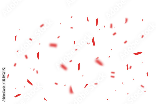 Red color confetti background. Vector illustration of festive confetti