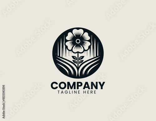 Remembrance flower symbol expresses gentle tribute with elegant meaningful black vector illustration