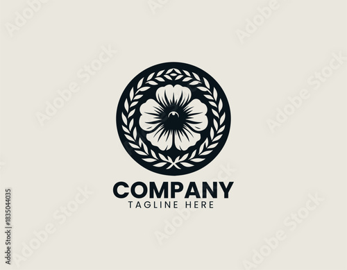 Remembrance flower symbol expresses gentle tribute with elegant meaningful black vector illustration