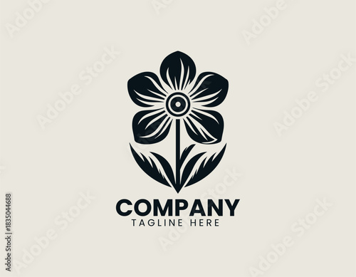 Remembrance flower symbol expresses gentle tribute with elegant meaningful black vector illustration