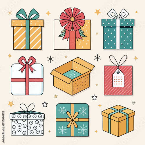 Colorful Collection of Wrapped Gifts for Christmas and Special Occasions