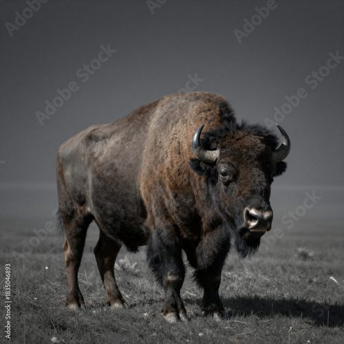 american buffalo in the field