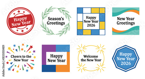 Vibrant happy new year greetings and season's wishes for festive celebrations