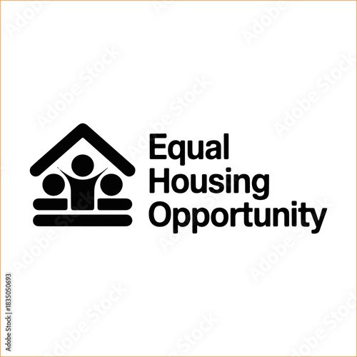 Equal housing opportunity logo promoting fairness and access for all residents VECTOR