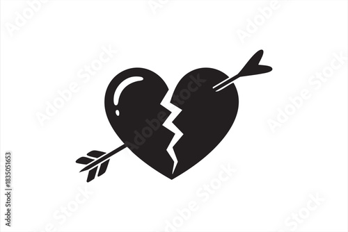 Romance-themed heartbreak icon for social content, design templates, and creative assets