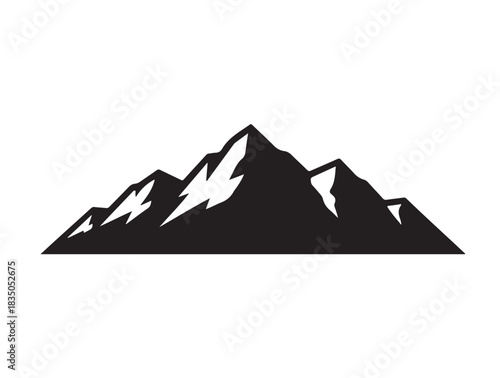A big Mountain Crest icon image in silhouette white background..