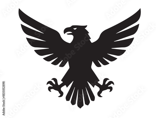 Eagle with wings in vector mage white background.