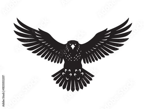 Eagle Mark in silhouette white background pure image.