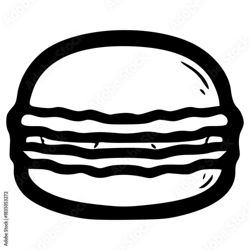 doodle macaron illustration hand drawn outline vector