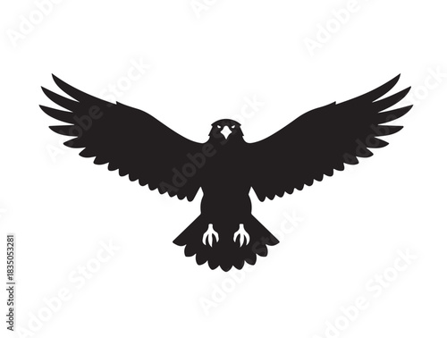 Eagle Mark in silhouette white background pure image.