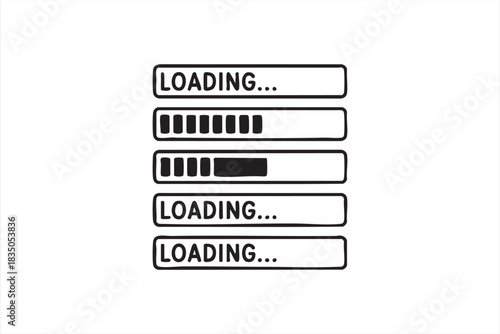 Cartoon-Style Progress Bars for Software Screens and App Prototypes